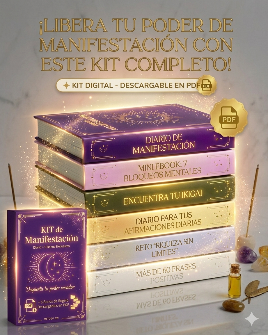Kit de Manifestación: Diario + 5 Bonos - Reprograma tu mente en menos de 7 días